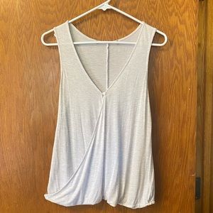 Super soft feathered cream tank top